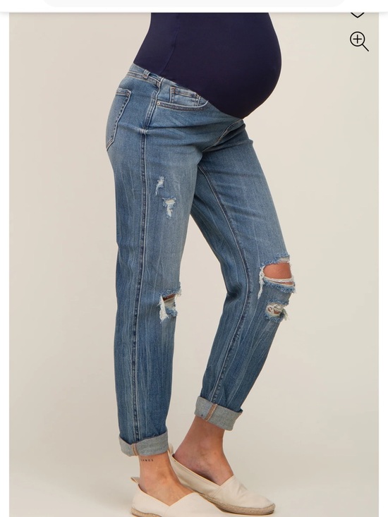 Pink blush maternity size 32 jeans with fabric waistband - Picture 4 of 13